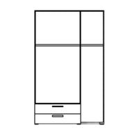 Armadio 3 ante e 2 cassetti bianco larice Florida 129x52x210H