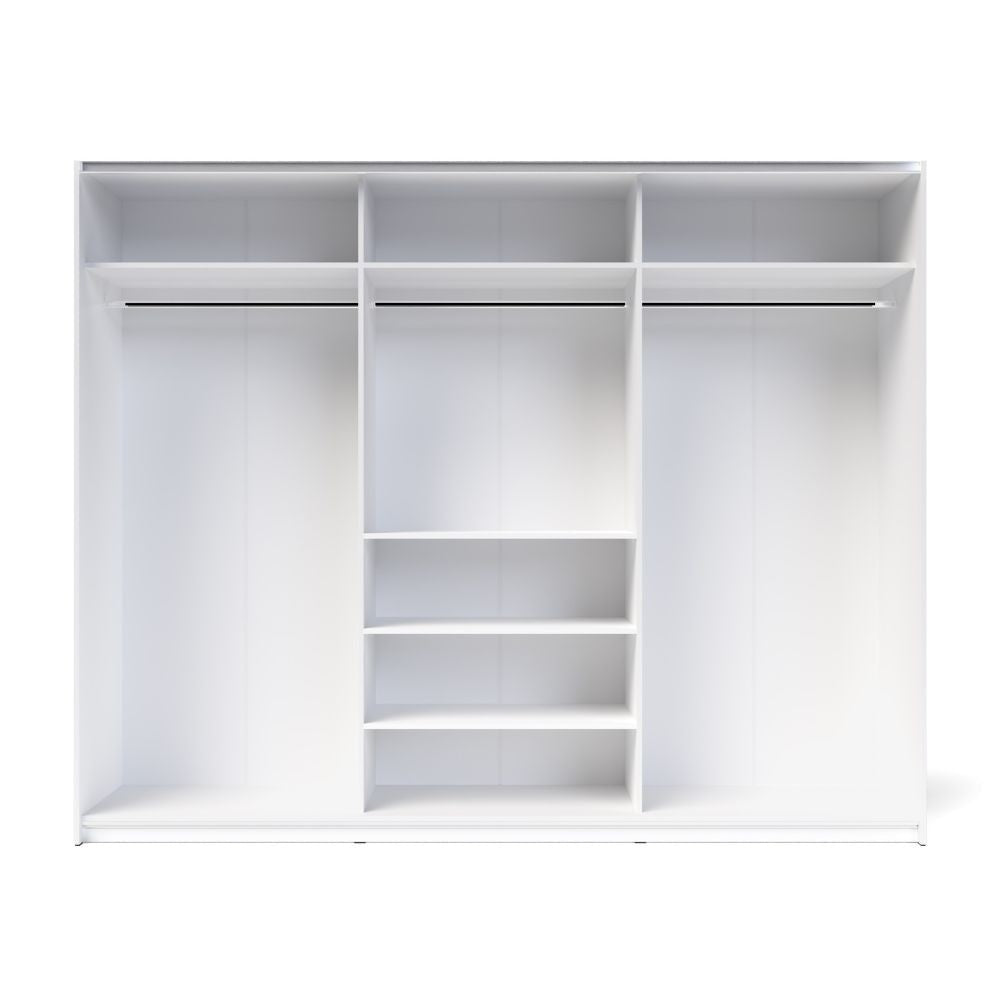 Armadio 3 ante scorrevoli rovere con specchio Zegna 255x53x205H