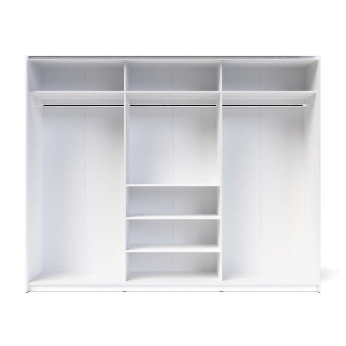 Armadio 3 ante scorrevoli rovere con specchio Zegna 255x53x205H