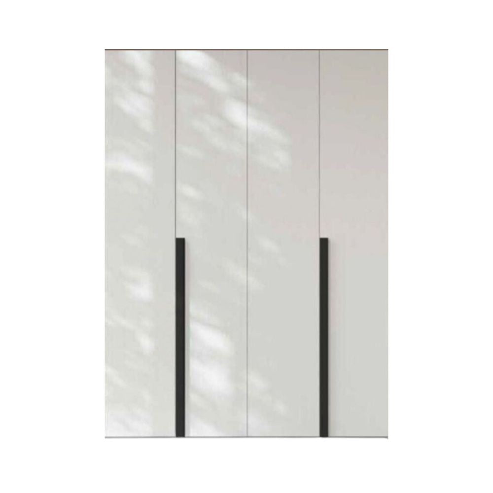 Armadio 4 ante battenti bianco portland e maniglie nero opaco Coco 185x60,3x250h