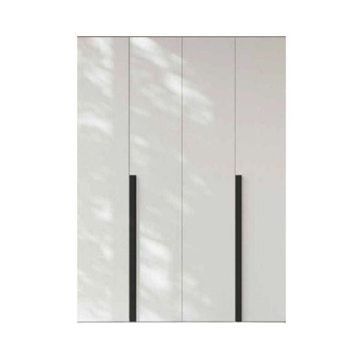 Armadio 4 ante battenti bianco portland e maniglie nero opaco Coco 185x60,3x250h