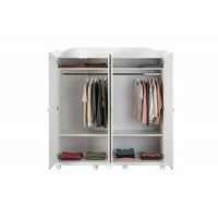 Armadio 4 ante Inter Link in pino massello vernicato bianco