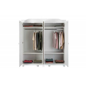 Armadio 4 ante Inter Link in pino massello vernicato bianco