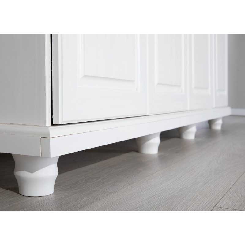 Armadio 4 ante Inter Link in pino massello vernicato bianco