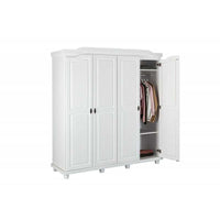 Armadio 4 ante Inter Link in pino massello vernicato bianco