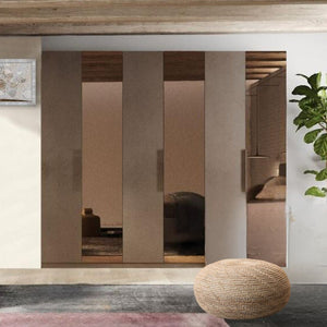 Armadio 6 ante battenti con specchi bronzati Mustella 275x55x240h colore bronzo