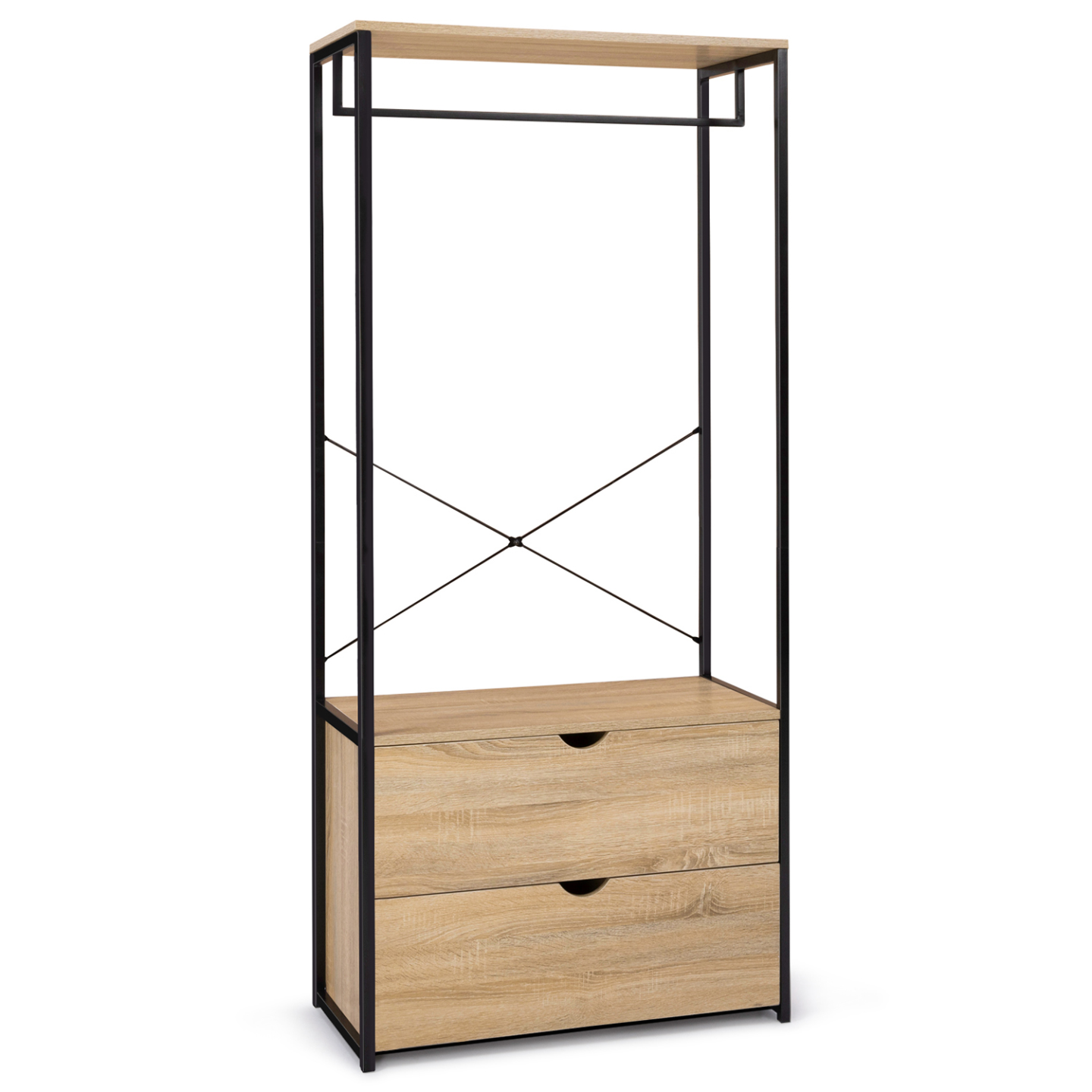 IDMarket - Armadio a 2 cassetti L. 80 cm DETROIT design industriale