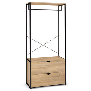 IDMarket - Armadio a 2 cassetti L. 80 cm DETROIT design industriale