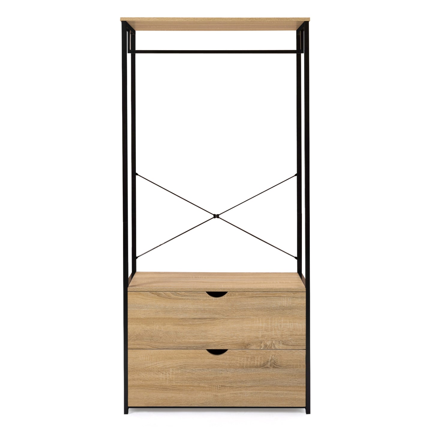 IDMarket - Armadio a 2 cassetti L. 80 cm DETROIT design industriale