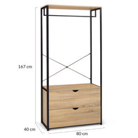 IDMarket - Armadio a 2 cassetti L. 80 cm DETROIT design industriale