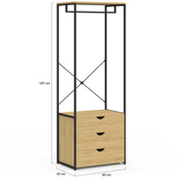 IDMarket - Armadio a 3 cassetti L.60 cm DETROIT design industriale