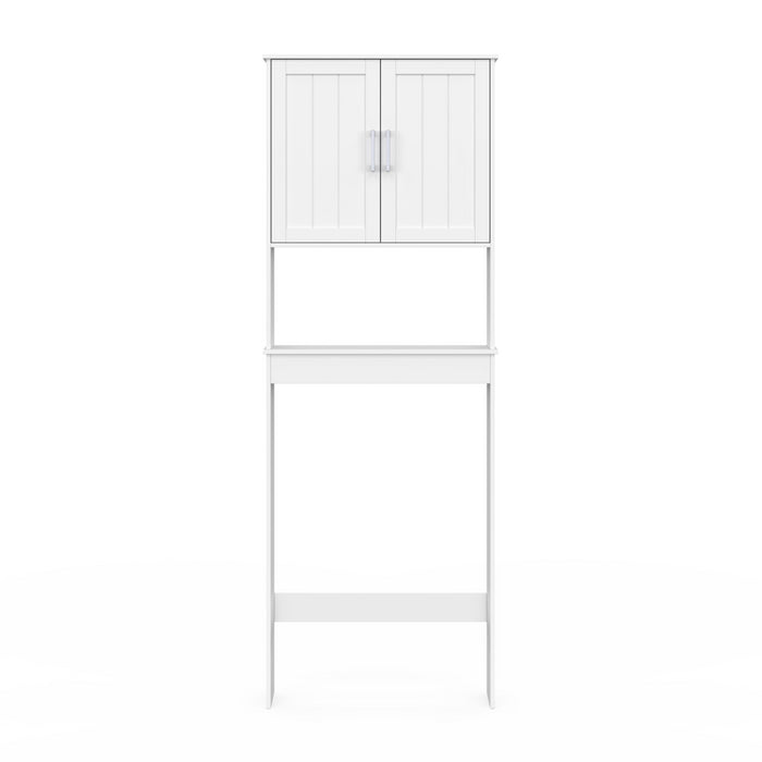 IDMarket - Armadio a scaffale WALDO sopra il WC in legno bianco