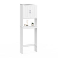 IDMarket - Armadio a scaffale WALDO sopra il WC in legno bianco