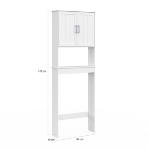 IDMarket - Armadio a scaffale WALDO sopra il WC in legno bianco