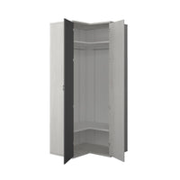 Armadio angolare 98x96x223h colore bianco consumato antracite