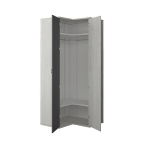 Armadio angolare 98x96x223h colore bianco consumato antracite