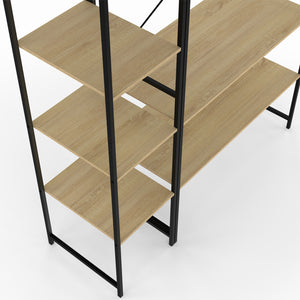 IDMarket - Armadio angolare modulare con doppio spazio per appendere L. 90 / 123 cm DETROIT design industriale