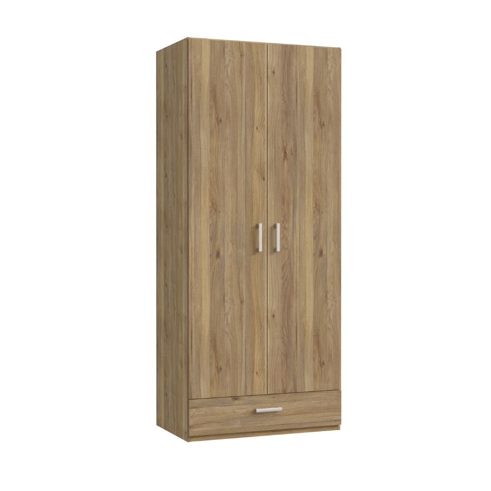 Armadio Arcadia 2 ante e 1 cassetto rovere 89x54x210.5H