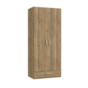 Armadio Arcadia 2 ante e 1 cassetto rovere 89x54x210.5H