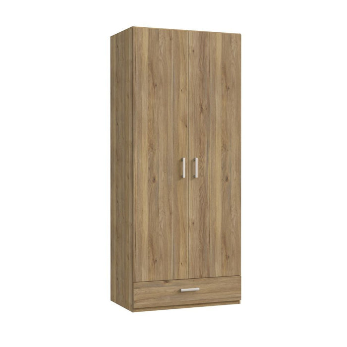 Armadio Arcadia 2 ante e 1 cassetto rovere 89x54x210.5H