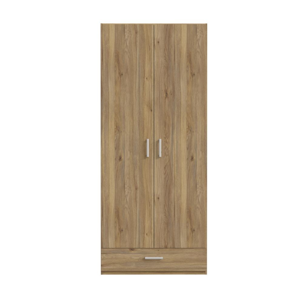 Armadio Arcadia 2 ante e 1 cassetto rovere 89x54x210.5H