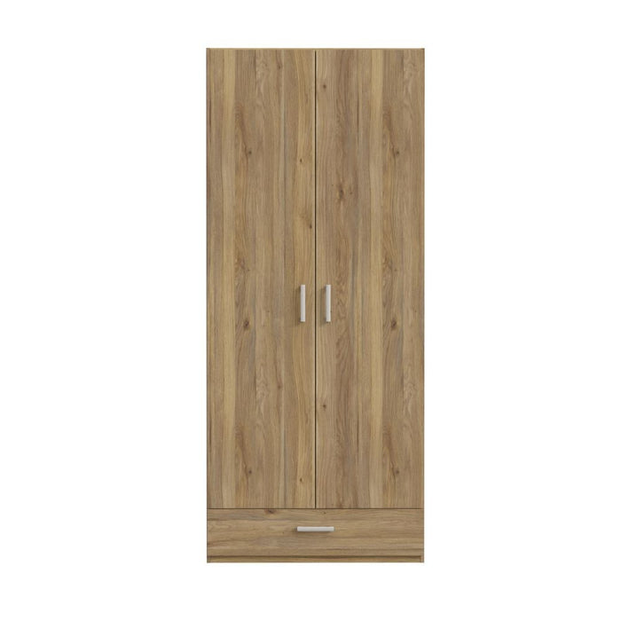 Armadio Arcadia 2 ante e 1 cassetto rovere 89x54x210.5H