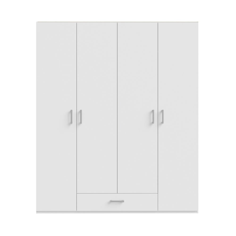 Armadio Arcadia 4 ante e 1 cassetto bianco 177.5x54x210.5H