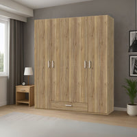 Armadio Arcadia 4 ante e 1 cassetto rovere 177.5x54x210.5H