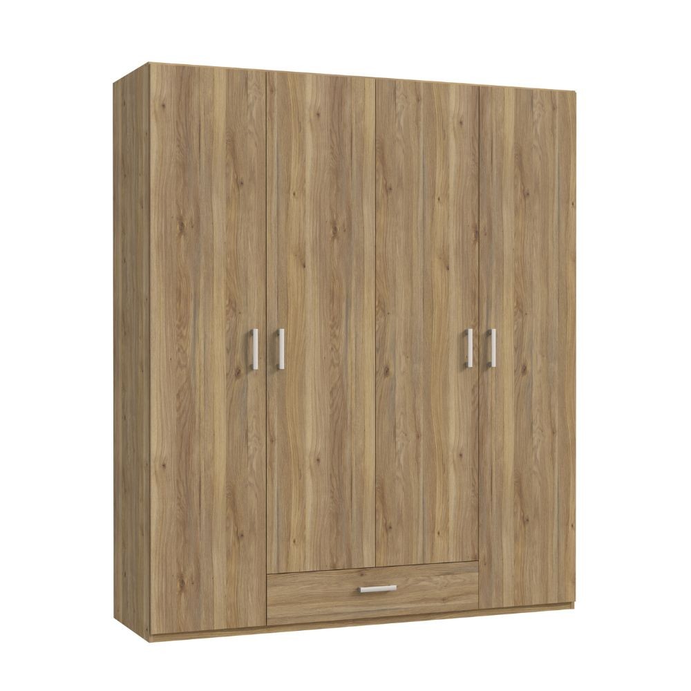 Armadio Arcadia 4 ante e 1 cassetto rovere 177.5x54x210.5H
