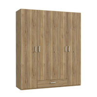 Armadio Arcadia 4 ante e 1 cassetto rovere 177.5x54x210.5H