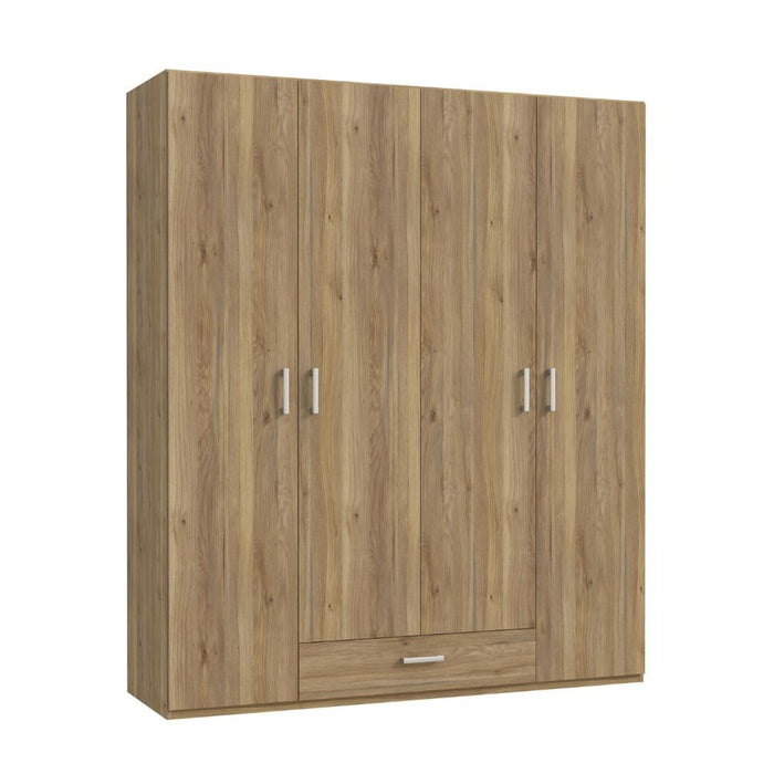 Armadio Arcadia 4 ante e 1 cassetto rovere 177.5x54x210.5H