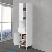 Armadio bagno da terra L. 40 cm Way bianco lucido con vano a giorno