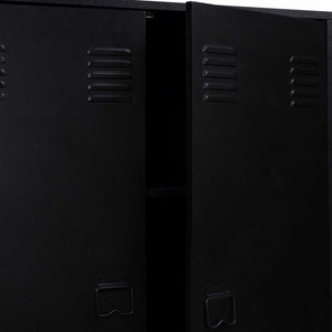 IDMarket - Armadio basso a 2 ante in metallo nero, design industriale ESTER