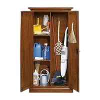 Armadietto dispensa 2 porte 3 ripiani in legno arte povera tinta noce l.86 x p.45 h.161 (712) - Mobili 2G