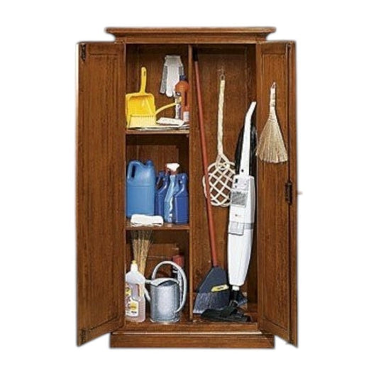 Armadietto dispensa 2 porte 3 ripiani in legno arte povera tinta noce l.86 x p.45 h.161 (712) - Mobili 2G