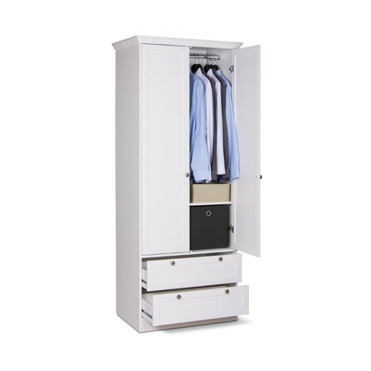 Armadio due ante e due cassetti Landwood14 colore bianco