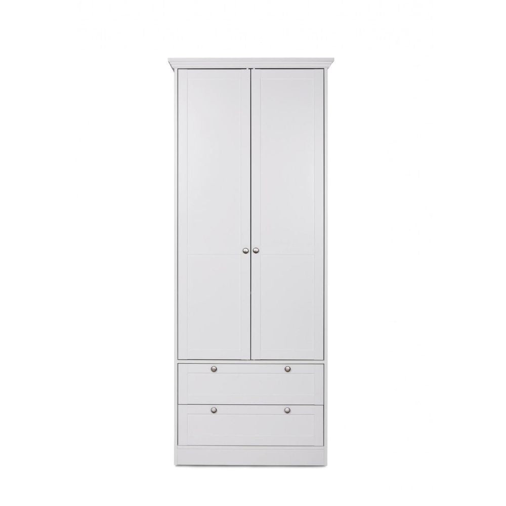 Armadio due ante e due cassetti Landwood14 colore bianco