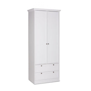 Armadio due ante e due cassetti Landwood14 colore bianco