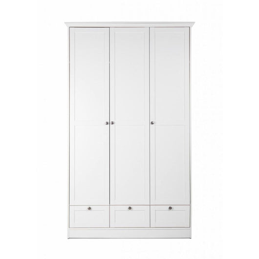 Armadio tre ante e tre cassetti Landwood18 colore bianco