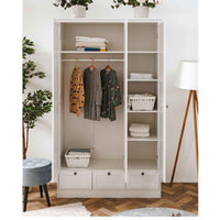 Armadio tre ante e tre cassetti Landwood18 colore bianco