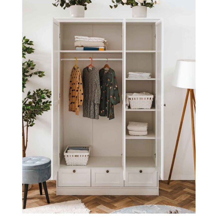 Armadio tre ante e tre cassetti Landwood18 colore bianco