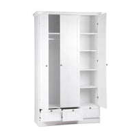 Armadio tre ante e tre cassetti Landwood18 colore bianco