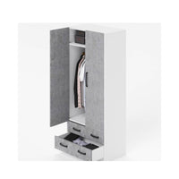 Armadio due ante e cassetti 91x52x210h colore cemento ARM290C