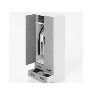 Armadio due ante e cassetti 91x52x210h colore cemento ARM290C