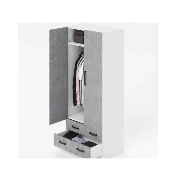 Armadio due ante e cassetti 91x52x210h colore cemento ARM290C