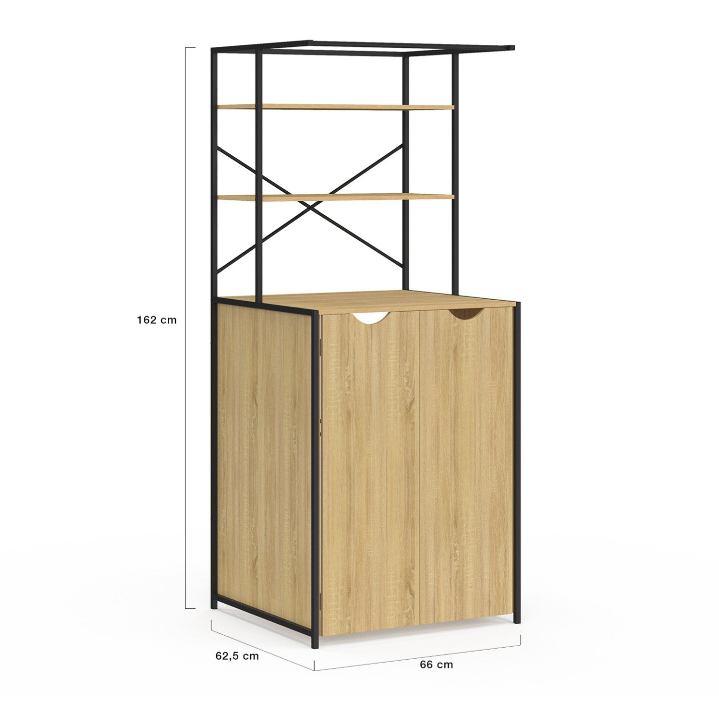 IDMarket - Armadio chiuso per lavatrice DETROIT dal design industriale