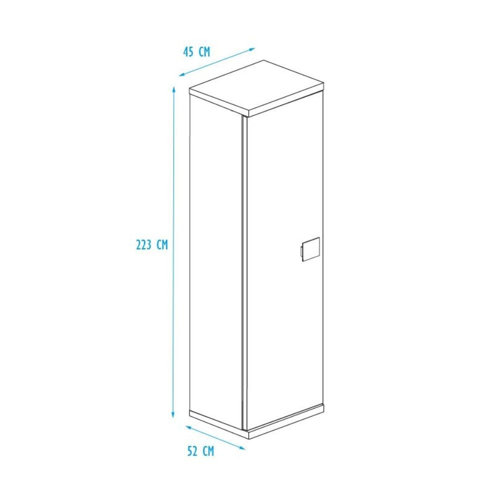 Armadio con anta 45x52x223 colore bianco consumato