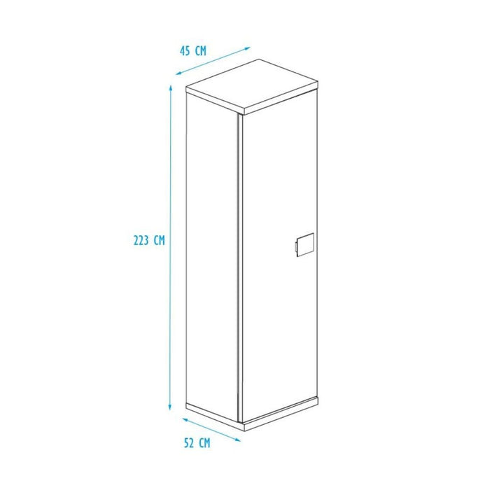 Armadio con anta 45x52x223 colore bianco consumato