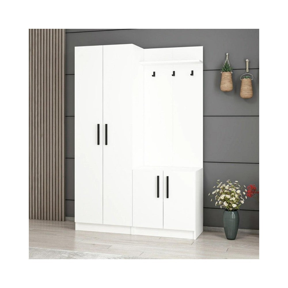 Armadio con appendiabiti Dante 120x37x180h colore bianco