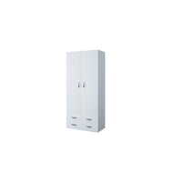 Armadio con cassetti bianco 170×52×80 cm 2 cassetti 2 ante – CTF